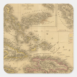 India 6 vierkante sticker