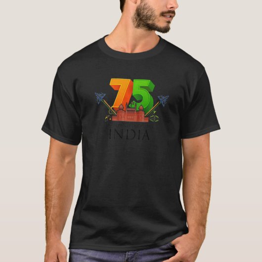 India 75th Independence Day 2021 2022 Indian Indep T-shirt (Voorkant)
