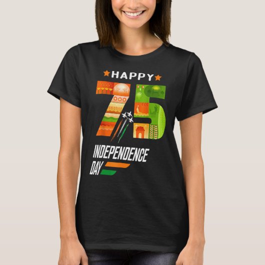 India 75th Independence Day India Independence Day T-shirt (Voorkant)