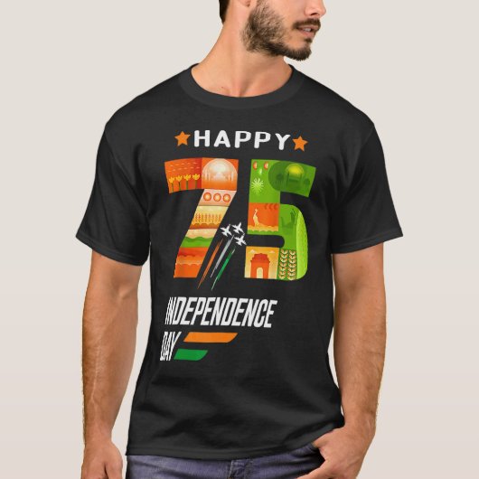 India 75th Independence Day India Independence Day T-shirt (Voorkant)