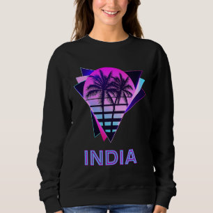 India 80s Palm Tree Indiase Pride Retro Sou Trui