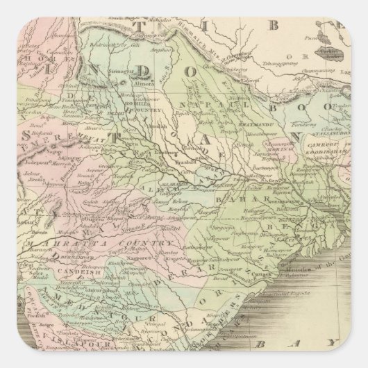 India 9 vierkante sticker (Voorkant)