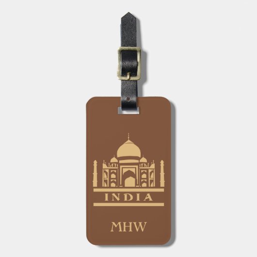 INDIA aangepast bagagelabel (Voorkant verticaal)
