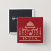 INDIA aangepaste kleurenknop Vierkante Button 5,1 Cm (Voorkant /achterkant)