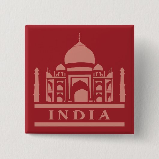 INDIA aangepaste kleurenknop Vierkante Button 5,1 Cm (Voorkant)