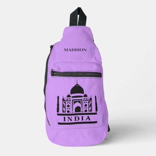 INDIA aangepaste naam & kleur Sling Bag (Voorkant)