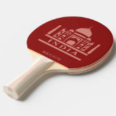INDIA aangepaste naam & kleur Tafeltennisbatje (Voorkant Gekanteld)