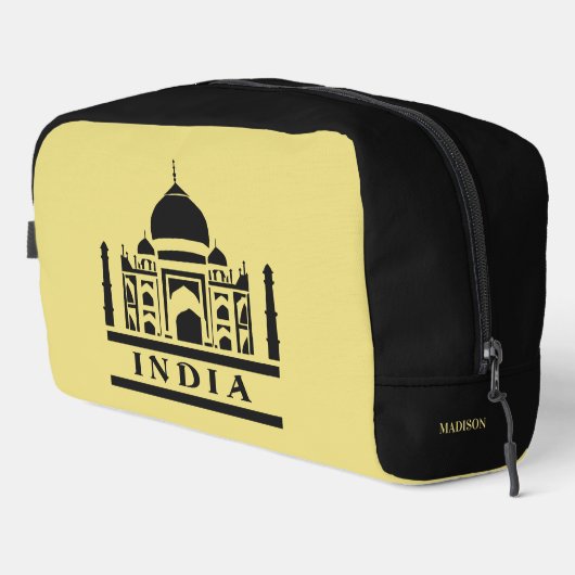 INDIA aangepaste naam & kleur Toilettasje (Rechterhoek)