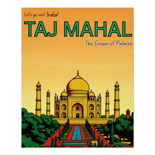 India Agra Taj Mahal reizen Perfect Poster (Voorkant)