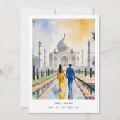 India Agra Taj Mahal Romantic Cityscape Wedding Co Save The Date (Voorkant)