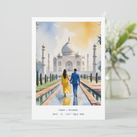 India Agra Taj Mahal Romantic Cityscape Wedding Co Save The Date