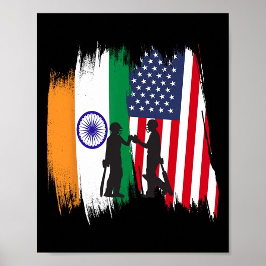 India And America Cricket Patriotic Gift For Final Poster (Voorkant)