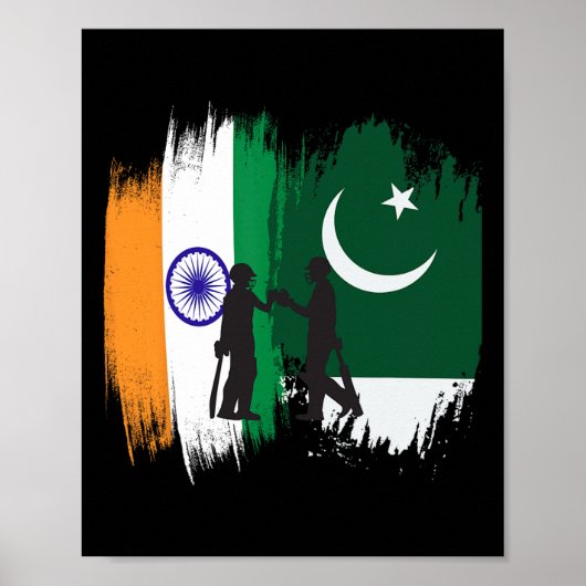 India And Pakistan Cricket Patriotic Gift For Fina Poster (Voorkant)