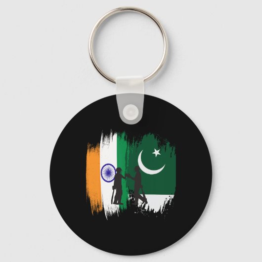 India And Pakistan Cricket Patriotic Gift For Fina Sleutelhanger (Voorkant)