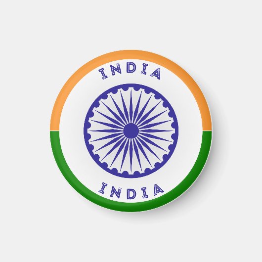 India Ashoka Chakra Cirkelvorm Magneet (Voorkant)