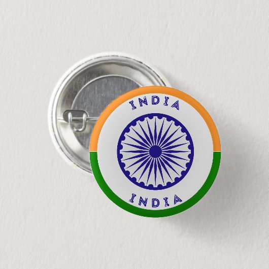 India Ashoka Chakra Cirkelvorm Ronde Button 3,2 Cm (Voorkant /achterkant)