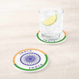 India Ashoka Chakra Cirkelvorm Zandsteen Onderzetter