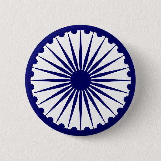 India Ashoka Chakra Ronde Button 5,7 Cm (Voorkant)