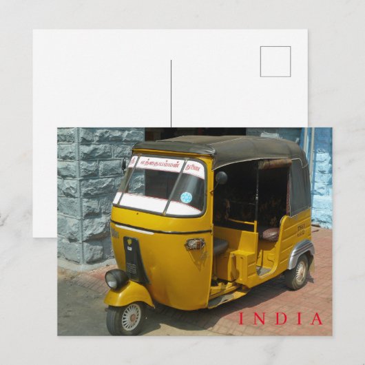 India auto riksja uitzicht briefkaart (Voorkant / Achterkant)