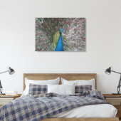 India Blauw Peacock Triptiek Canvas Afdruk (Insitu (Slaapkamer))