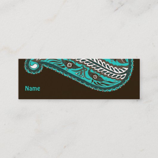 India! Blauwgroen Profilecard Mini Visitekaartje (Voorkant)