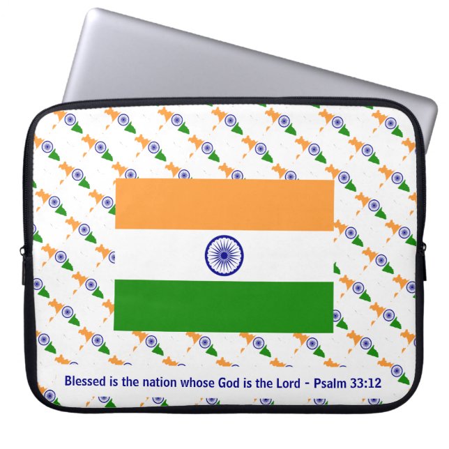 INDIA Blessed Nation Psalm 33:12-laptop Laptop Sleeve (Voorkant)