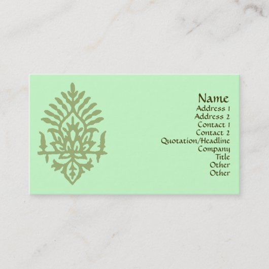 India Block Print Visitekaartje (Voorkant)