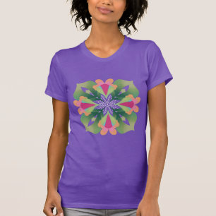 India bloem abstracte geometrische waterverf t-shirt