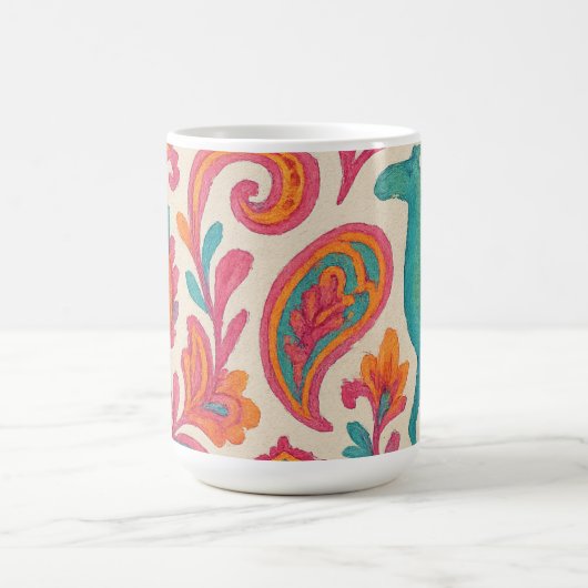 india bohemian kleurrijke zigeuner stijl waterverf koffiemok (Center)