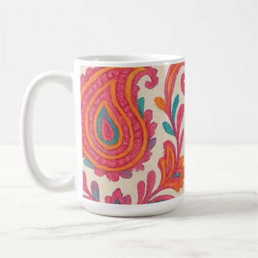 india bohemian kleurrijke zigeuner stijl waterverf koffiemok (Links)