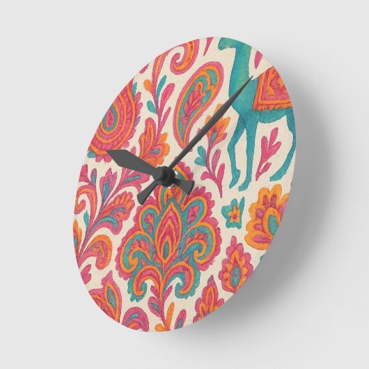 india bohemian kleurrijke zigeuner stijl waterverf ronde klok (Hoek)