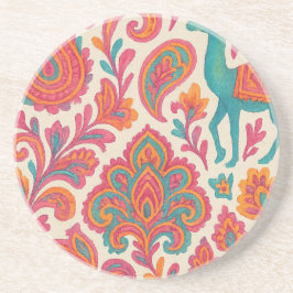 india bohemian kleurrijke zigeuner stijl waterverf zandsteen onderzetter