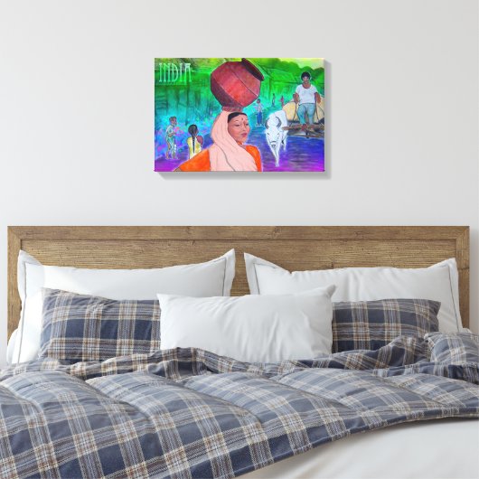 India Canvas Afdruk (Insitu (Slaapkamer))