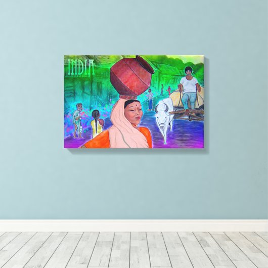 India Canvas Afdruk (Insitu (Houten vloer))