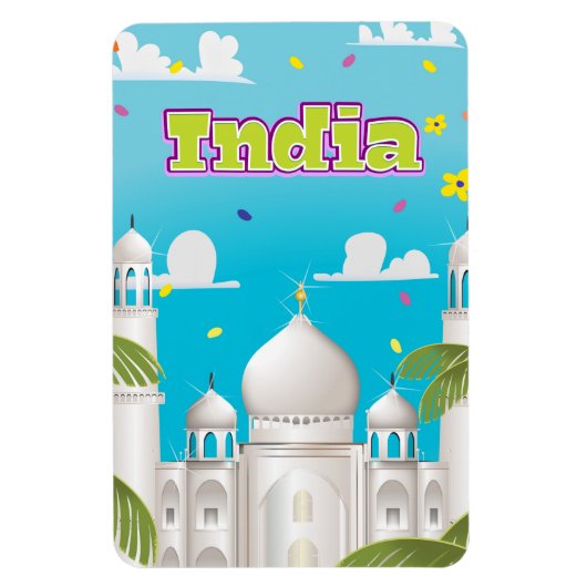 India Cartoon Reisprint. Magneet (Verticaal)