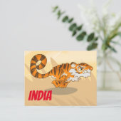 India Cartoon Tiger Briefkaart (Staand voorkant)