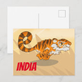India Cartoon Tiger Briefkaart (Voorkant / Achterkant)
