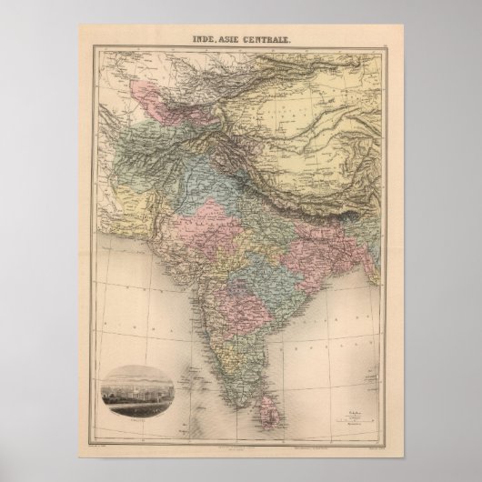 India Centraal-Azië Poster (Voorkant)