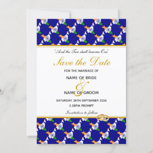 INDIA Christelijk Wedding Special Celebration BLUE Save The Date