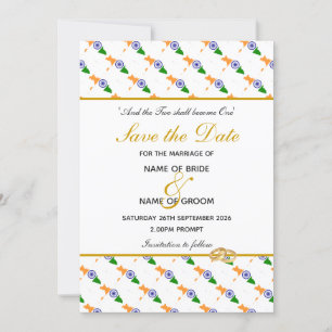 INDIA Christelijke Huwelijksviering Save The Date