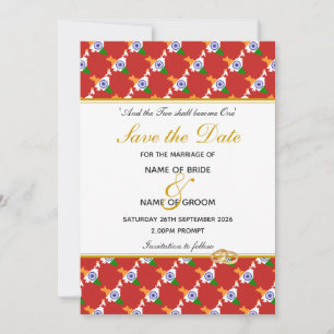 INDIA Christelijke huwelijksviering speciaal rood Save The Date