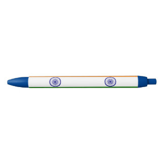 India Country Flag Intrekbare Balpen Blauwe Inkt Pen