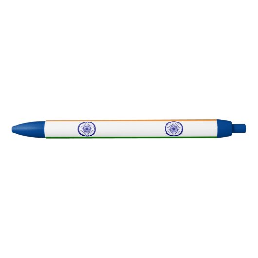 India Country Flag Intrekbare Balpen Blauwe Inkt Pen (Voorkant)