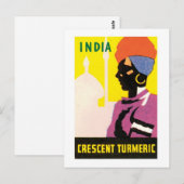 India Crescent Turmeric  Label Briefkaart (Voorkant / Achterkant)