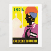 India Crescent Turmeric  Label Briefkaart (Voorkant)