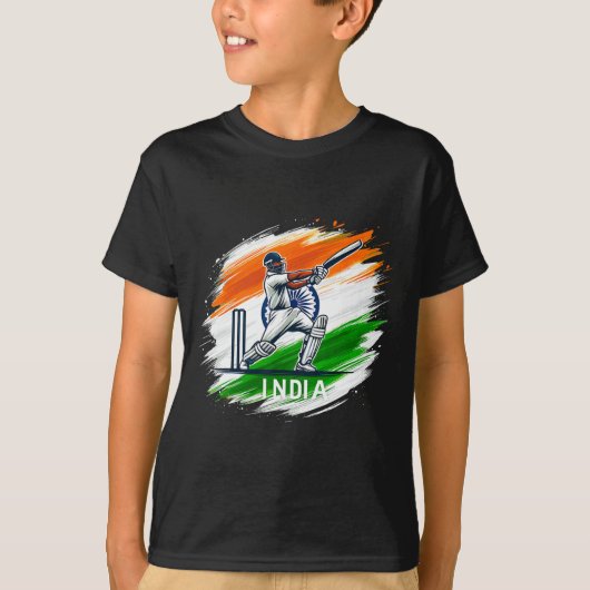 India Cricket 3  T-shirt (Voorkant)