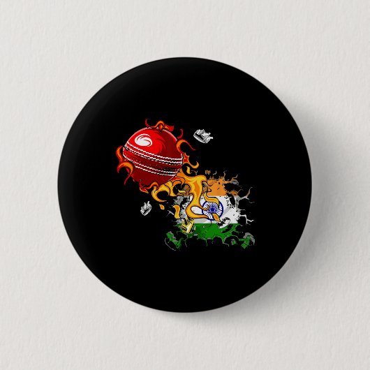 India Cricket 4 Ronde Button 5,7 Cm (Voorkant)