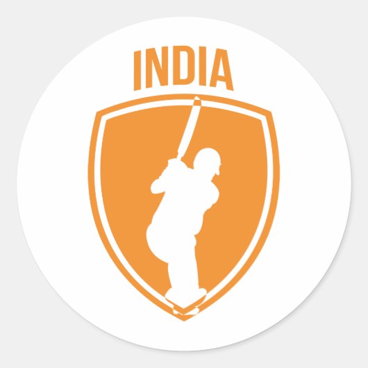 India Cricket Crest Ronde Sticker (Voorkant)