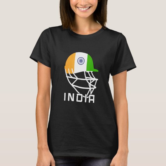 India Cricket Fan Helm India Cricket Spelers T-shirt (Voorkant)