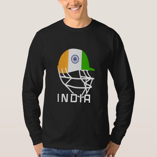 India Cricket Fan Helm India Cricket Spelers T-shirt (Voorkant)